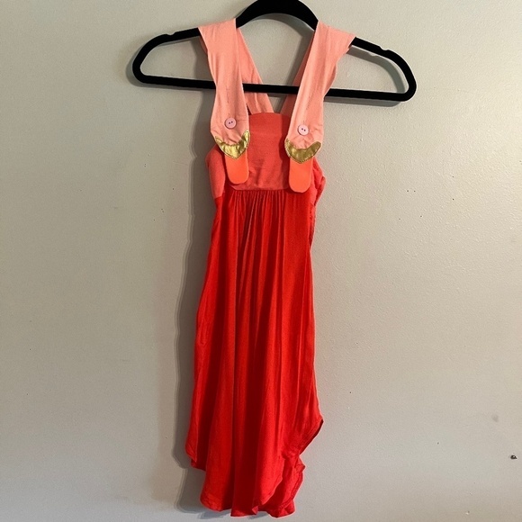 Bang Bang Copenhagen Girls Dress Size 2-3Y Summer Color Bird Red Pink Maxi Cute - Picture 11 of 12